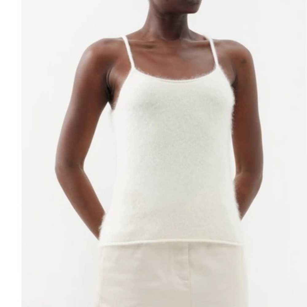 LISA YANG Womens 100% Cashmere Cream Moira Tank Top Size 1 (S/M) Quiet Luxury